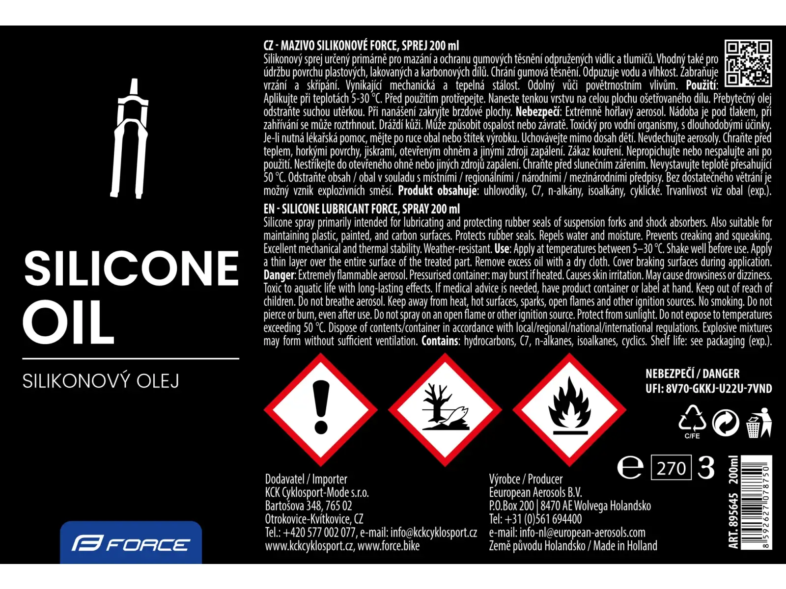 Force silicone oil sprej 200 ml