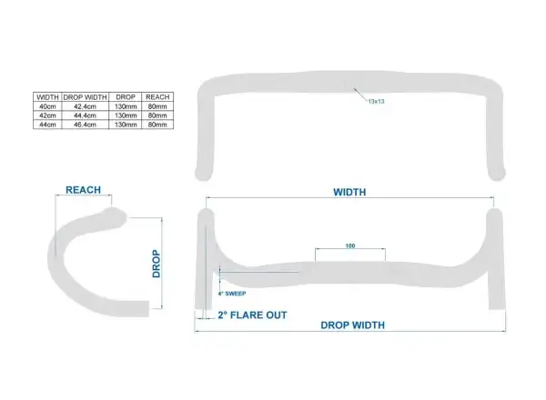 Ritchey Superlogic Evo Curve Internal Routing UD Matte 40 řidítka
