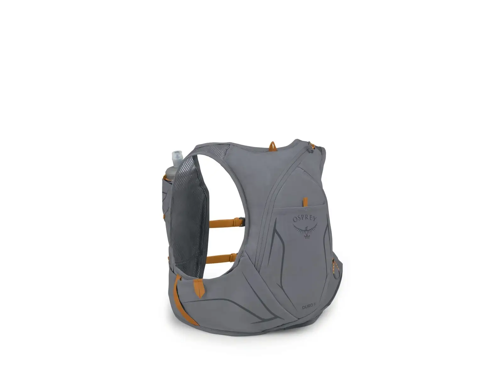 Osprey Duro 6 vesta 6 l + 2x láhev Hydraulics 0,5 l Phantom Grey/Toffee Orange vel. S