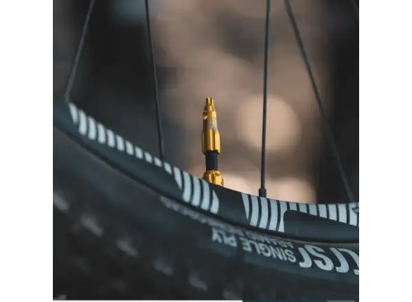 Lezyne CNC TLR Valve bezdušový ventilek 60 mm zlatá