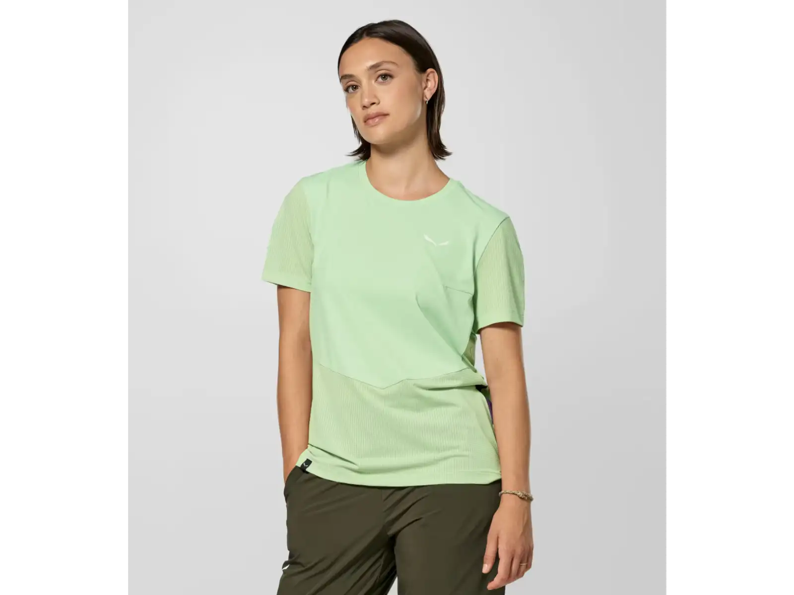 Salewa Dry'Ton Hybrid dámské triko krátký rukáv Pastel Green