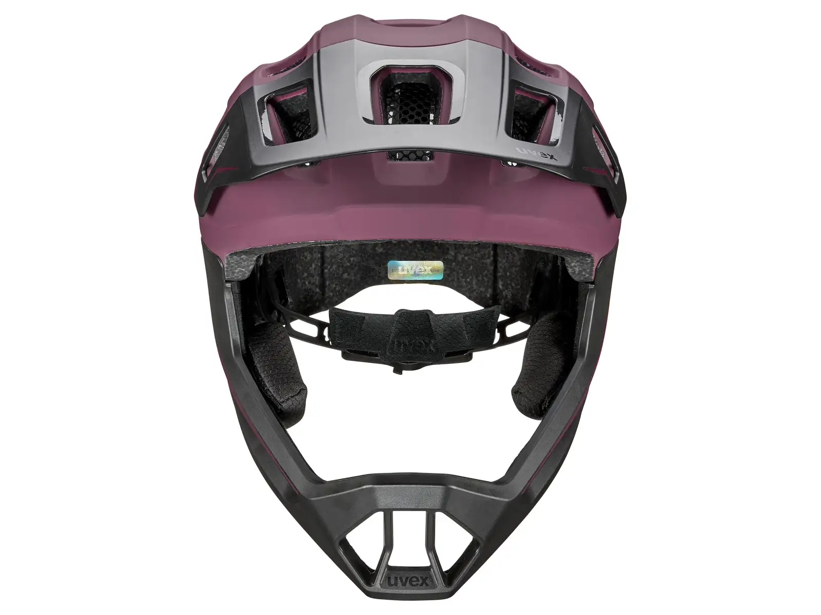Uvex React JR Fullface MTB přilba Cranberry matt