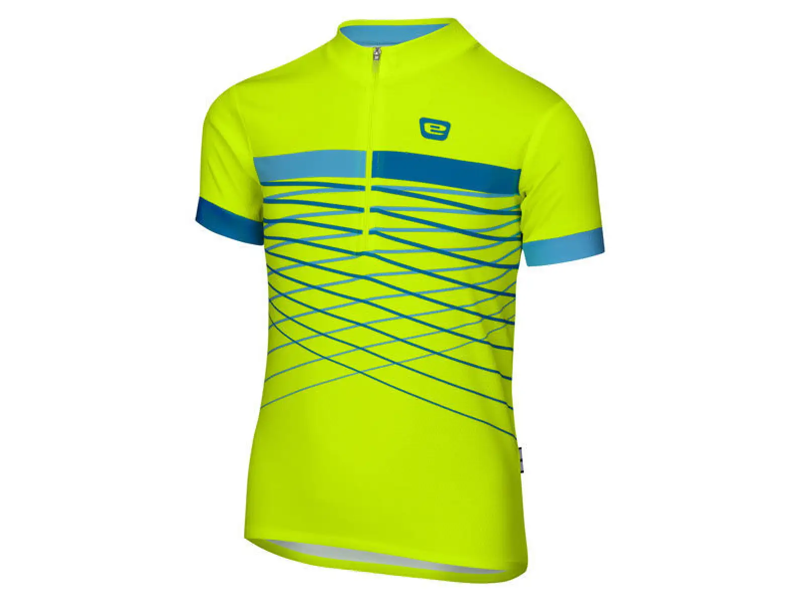 Etape Lucky dětský dres krátký rukáv žlutá fluo/modrá