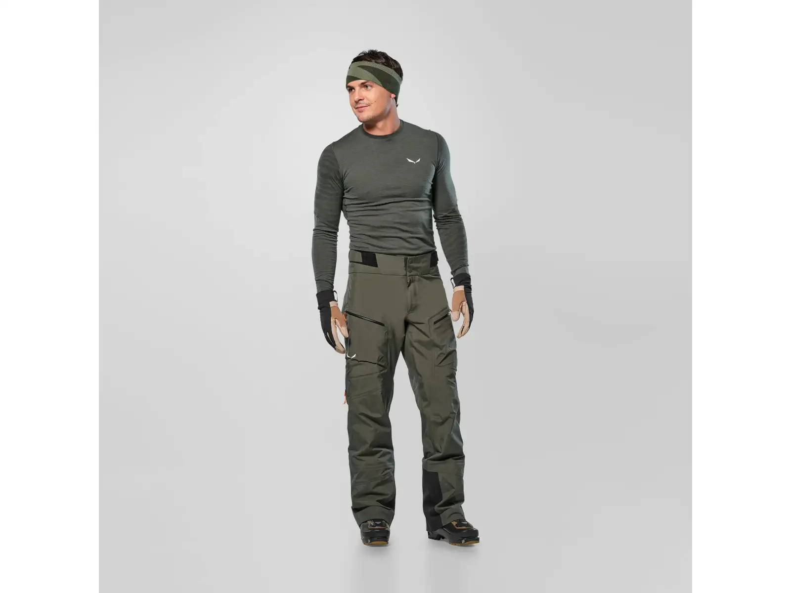 Salewa Sella 3L Powertex pánské kalhoty Dark Olive