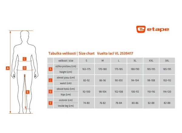 Etape Vuelta pánské kalhoty s laclem a vložkou černá/reflex