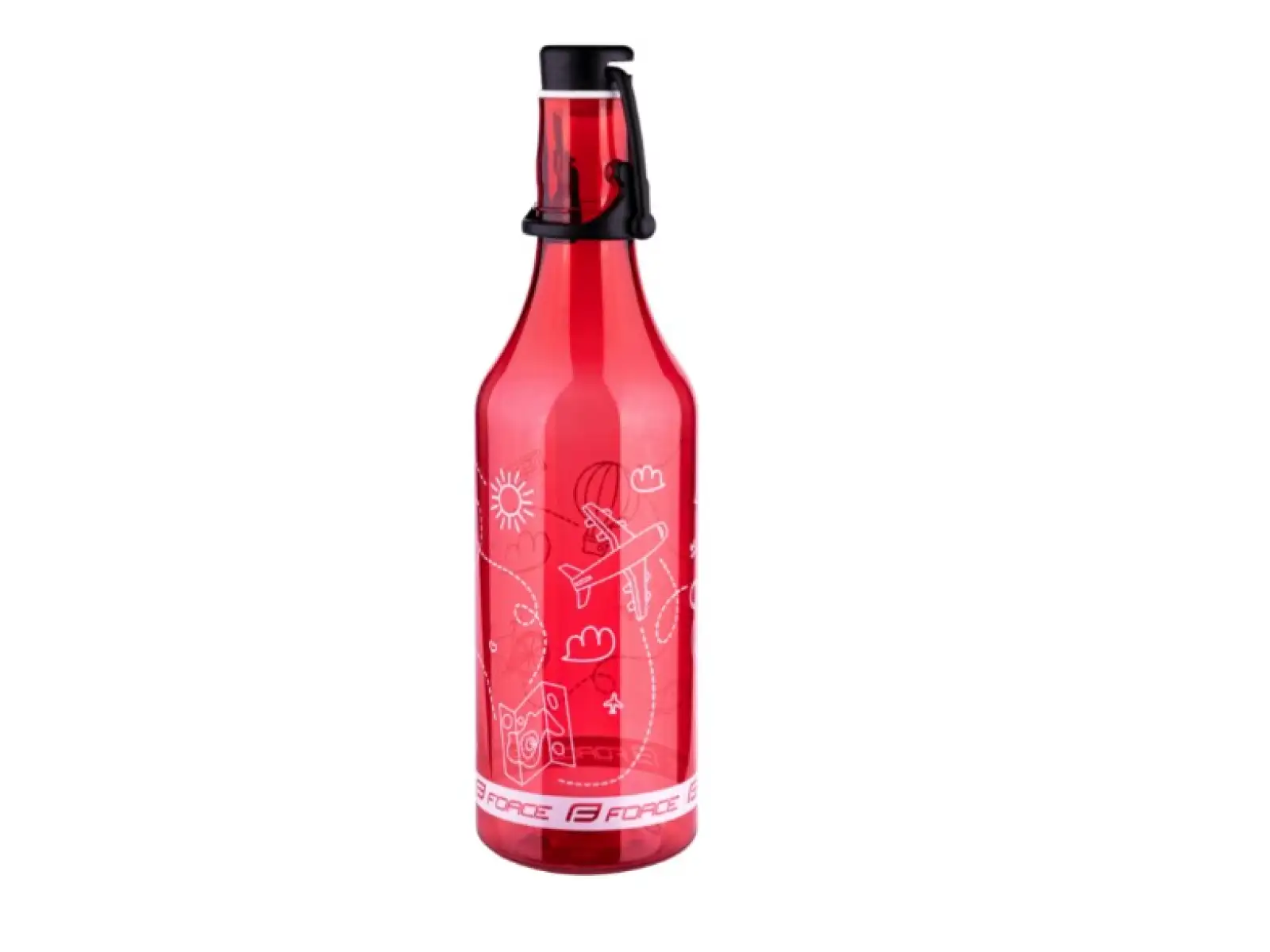 Force Flask Tourist láhev 0,5 l transparentní červená
