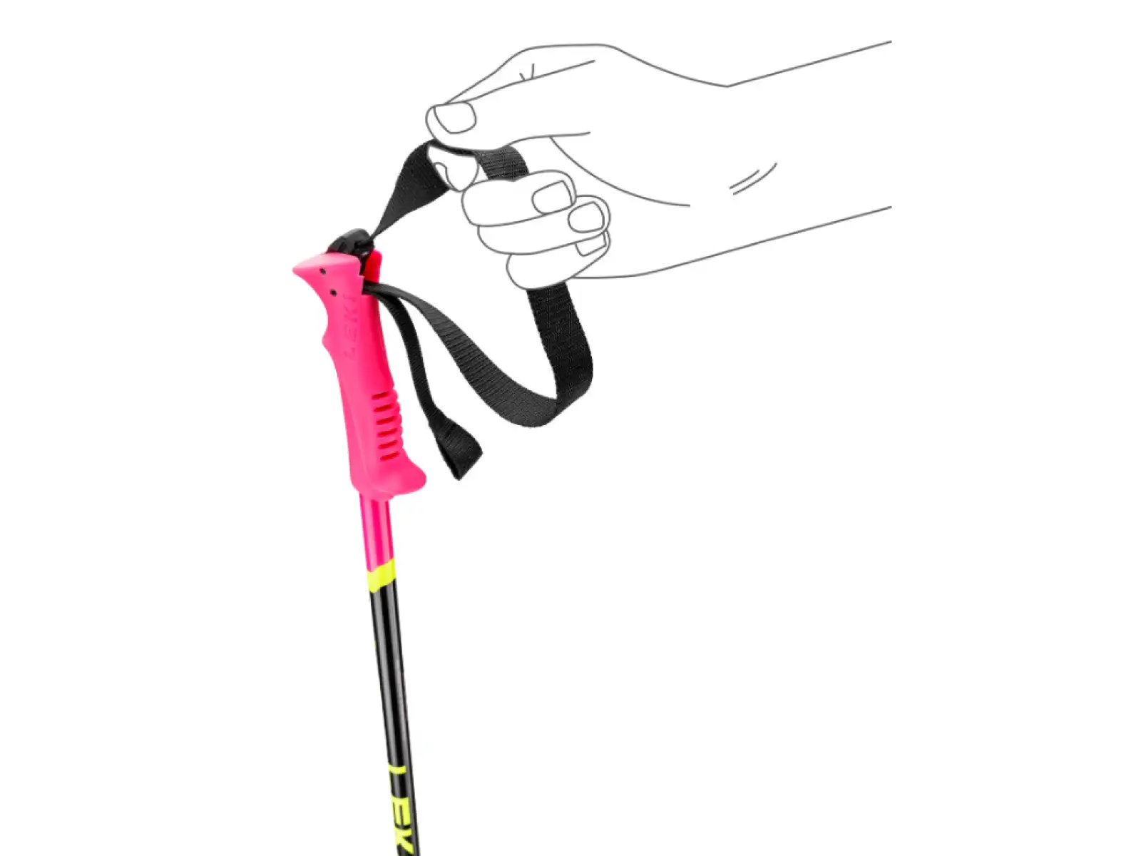 Leki Racing Kids dětské sjezdové hole Neon Pink/Black/Neon Yellow