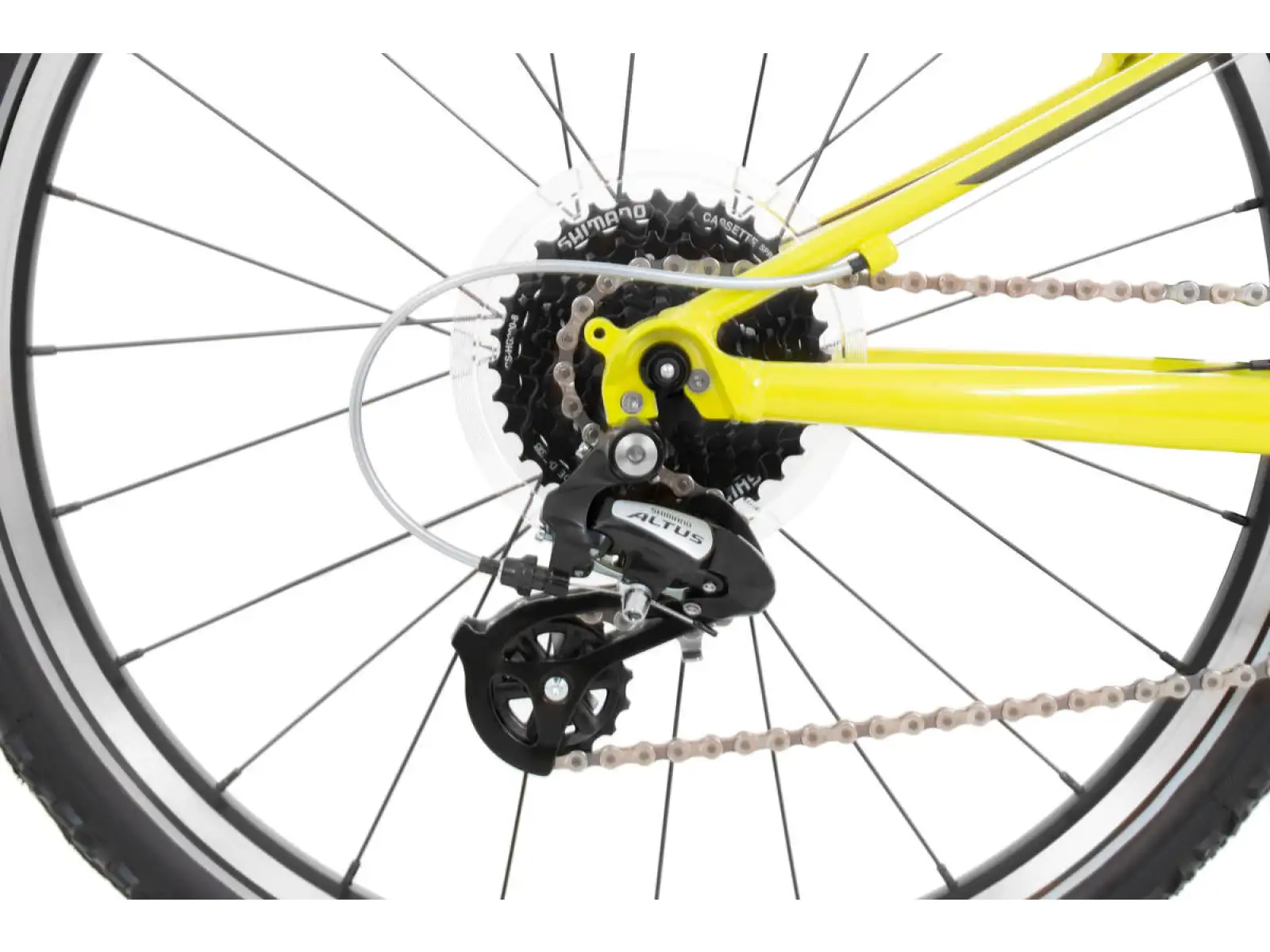 Rock Machine Thunder 24 Gloss Radioactive Yellow/Black/Dark Grey dětské kolo