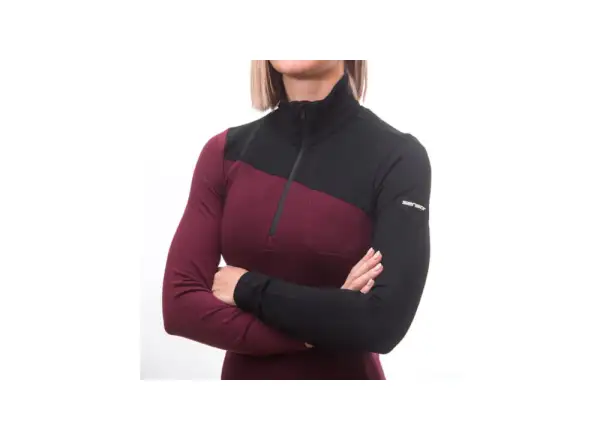Sensor Merino Extreme dámské triko dlouhý rukáv černá/Port Red