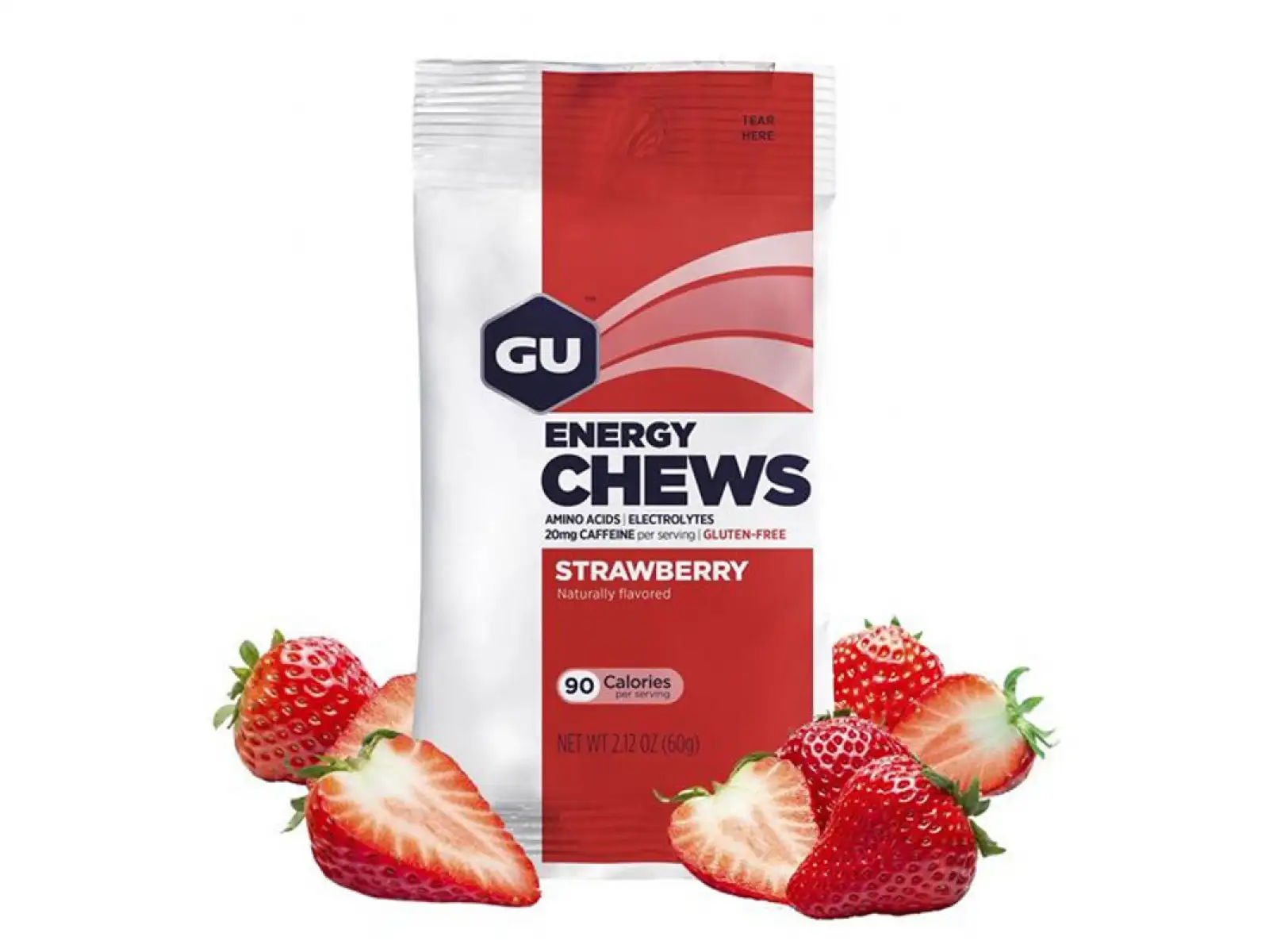 GU Energy Chews bonbóny Strawberry 60 g