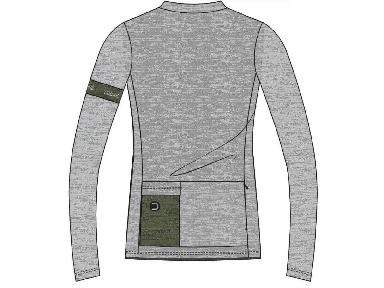 Dotout Glory dámský dres dlouhý rukáv Green/Melange Light Grey