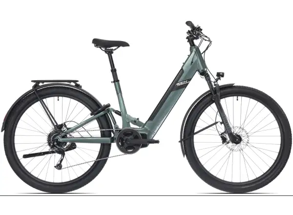Rock Machine Crossride e450 FS nízkonástupové celoodpružené elektrokolo Ocean Grey/Black