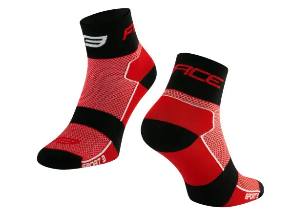 Force Sport 3 cyklistické ponožky červená/černá