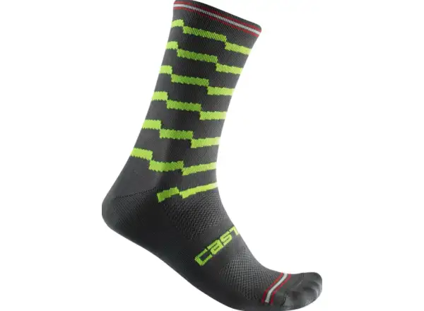 Castelli Unlimited 18 ponožky vysoké Dark Grey/Lime