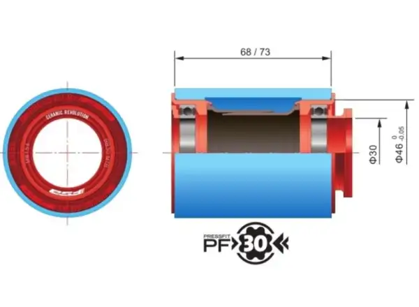 FSA BB-PF7000 Press Fit misky středového složení BB46 MTB