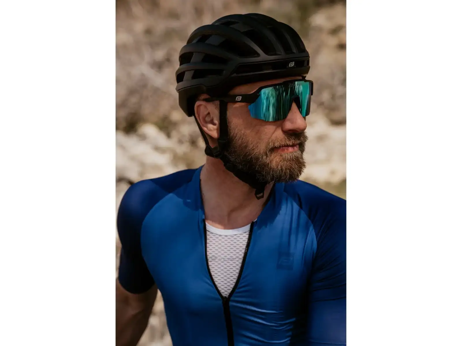 Force Pulse cyklistické brýle černé/modré zrcadlové sklo