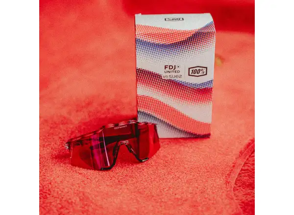100% Speedcraft brýle FDJ Gloss Translucent Red/Blue/HiPER Fire Red Mirror Lens