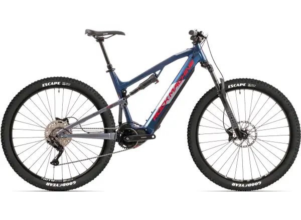 Rock Machine eBlizzard 30 S celoodpružené elektrokolo Navy/Red/Grey