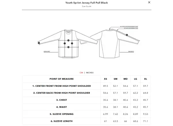 Troy Lee Designs Sprint Full Pull dětský dres dlouhý rukáv Black