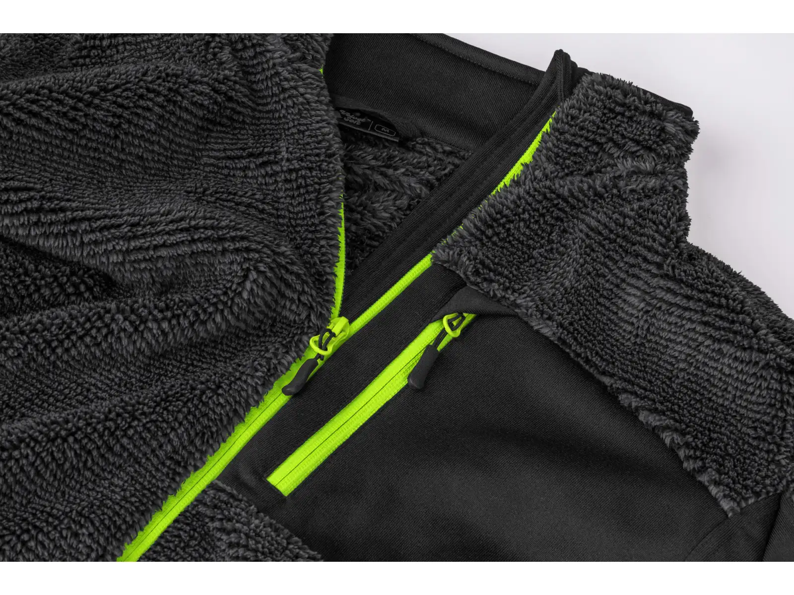 Etape Warmer pánská mikina antracit/žlutá fluo