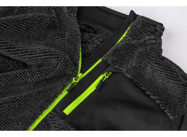 Etape Warmer pánská mikina antracit/žlutá fluo