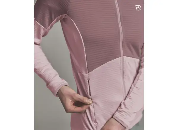 Ortovox Fleece Light Grid Hoody dámská mikina Dawn Rose