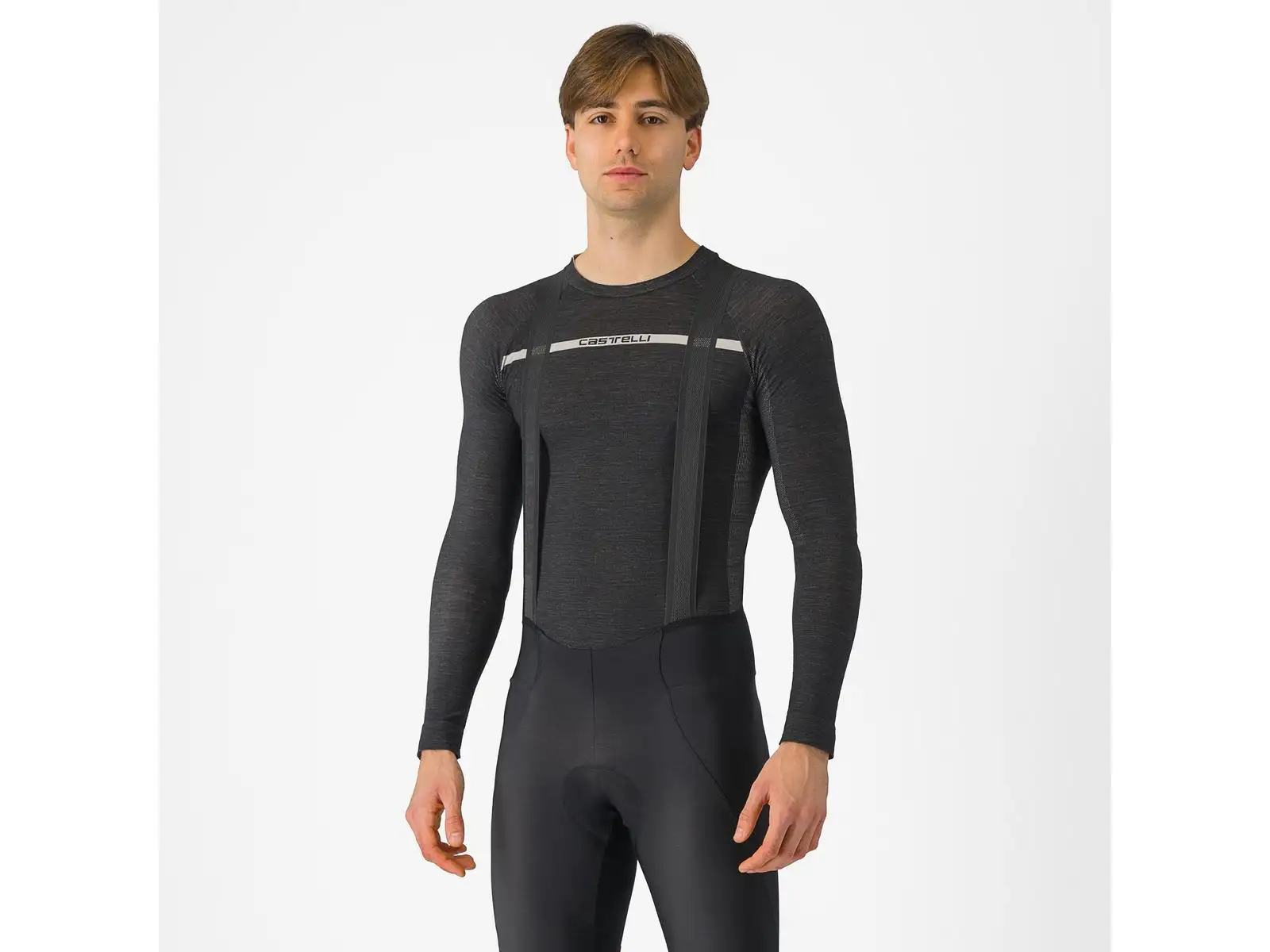 Castelli Merino pánské spodní triko dlouhý rukáv Black