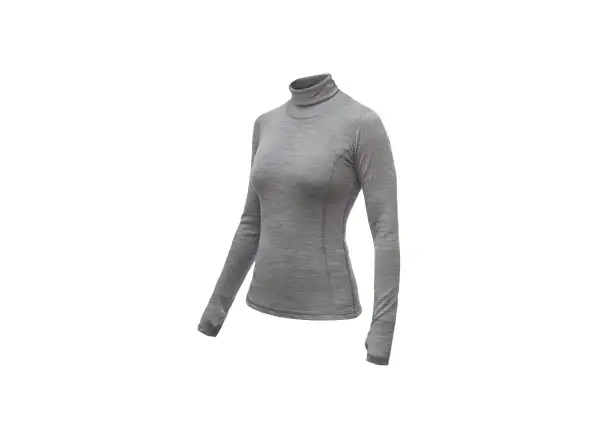 Sensor Merino Bold dámské triko dlouhý rukáv roll neck cool gray
