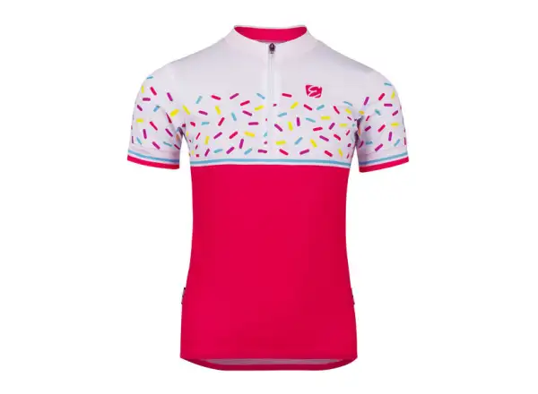 Etape Rio dětský dres krátký rukáv růžová/bílá