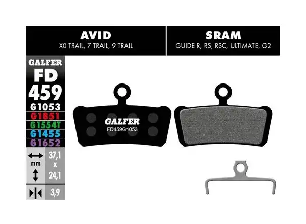 Brzdové destičky Galfer FD459 - Avid, Sram, černé standartní