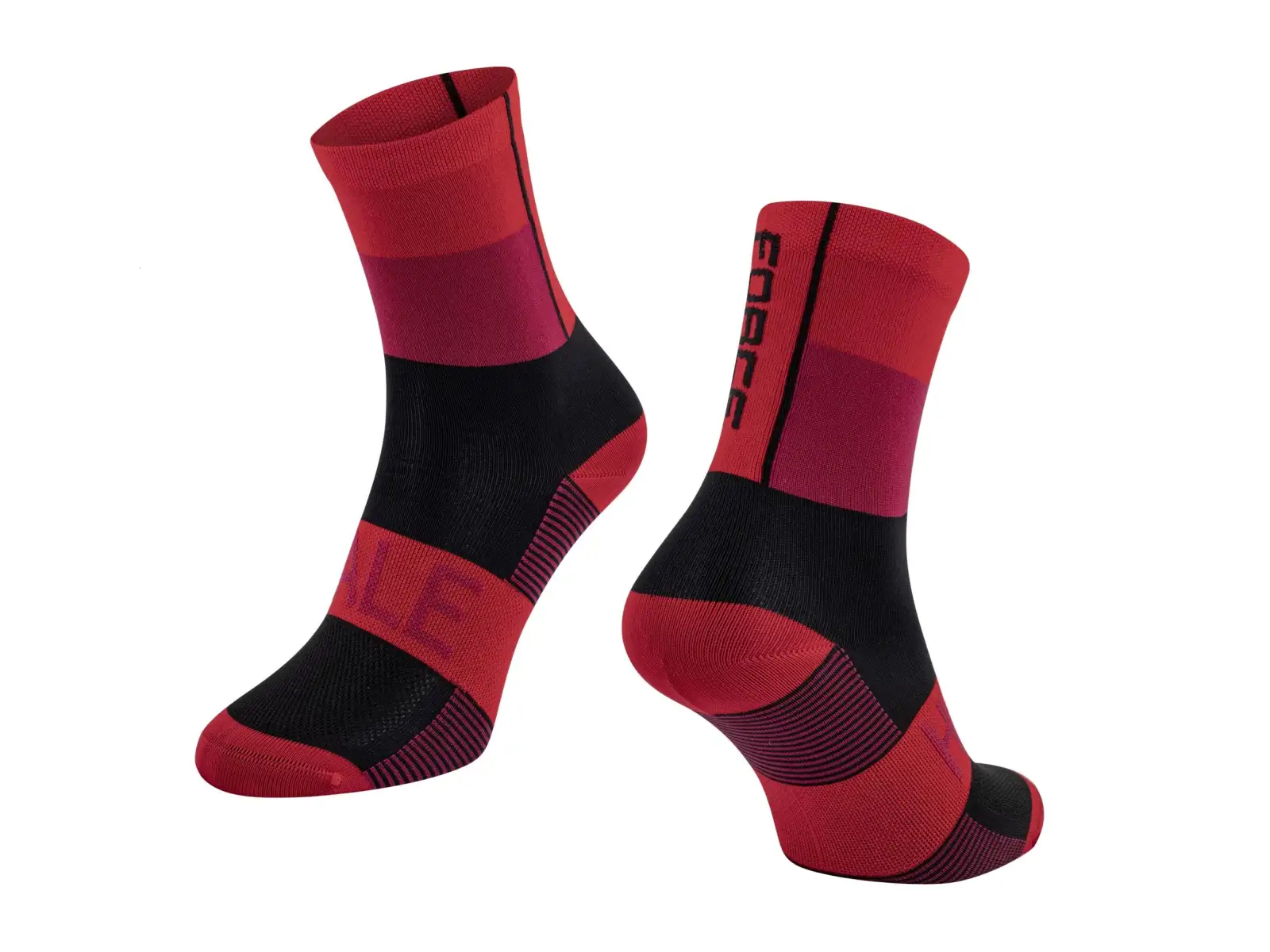 Force Hale cyklistické ponožky červená/černá