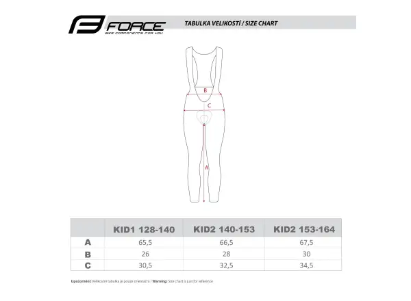 Force Reflex Line Kid dětské kalhoty s vložkou a laclem