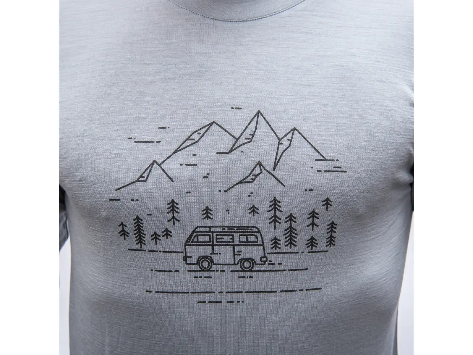 Sensor Merino Active Van Life pánské triko dl.rukáv šedá