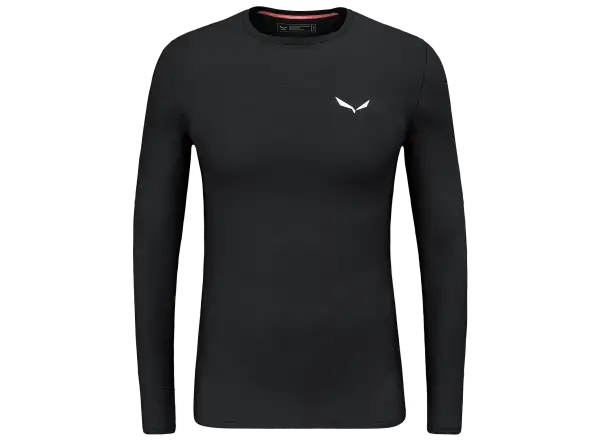 Salewa Cristallo Warm Alpine Merino Responsive pánské triko s dlouhým rukávem Black Out Melange