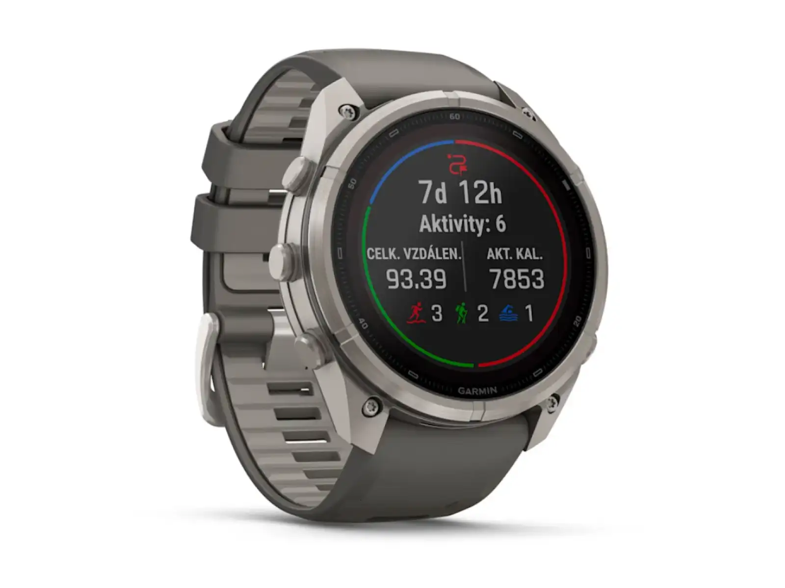 Garmin Fénix 9 Pro inReach Solar 51 mm chytré hodinky Titanium Pebble Gray/Silver Gray