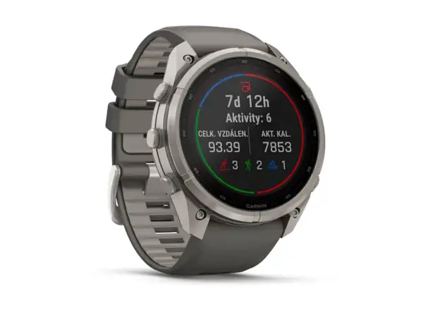 Garmin Fénix 9 Pro inReach Solar 51 mm chytré hodinky Titanium Pebble Gray/Silver Gray