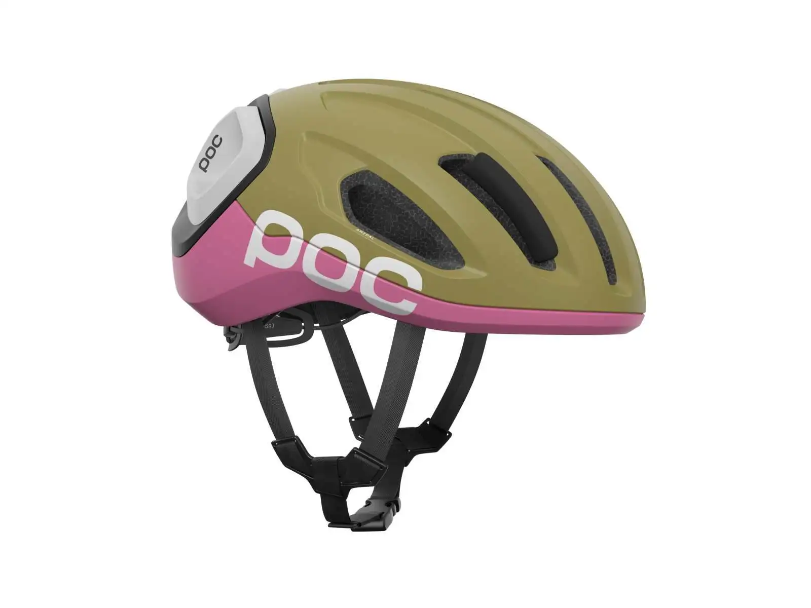 POC Amidal silniční přilba Olivine Green Matt/Thulite Pink Matt