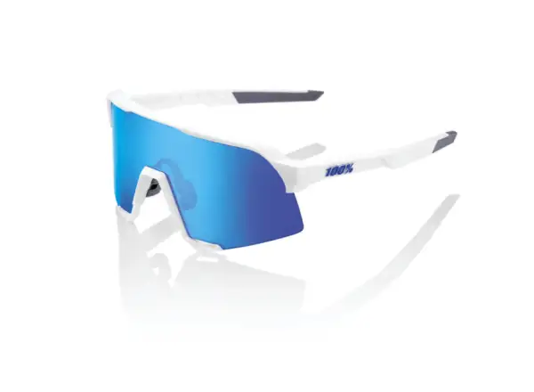 100% S3 sluneční brýle Matte White Hiper Blue Multilayer Mirror Lens