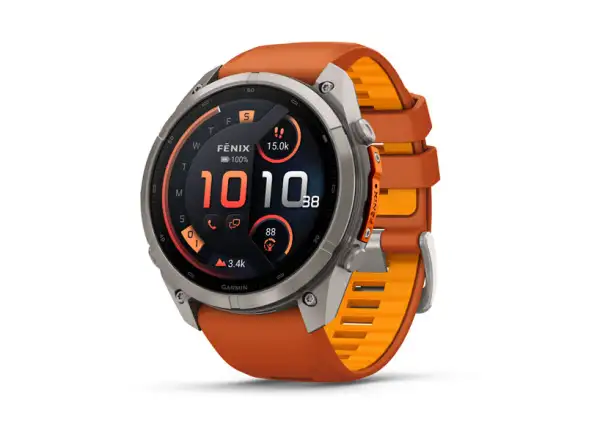 Garmin Fénix 9 Pro inReach 51 mm chytré hodinky  Titanium Autumn orange/Spark orange