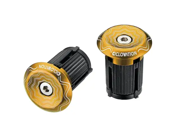 Ciclovation Lock-In Vortex zátky do řídítek Power Wave zlatá