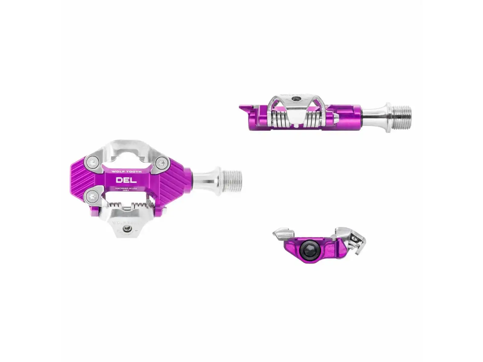 WOLF TOOTH DEL Gravel Race Clipless pedály Ultraviolet Purple
