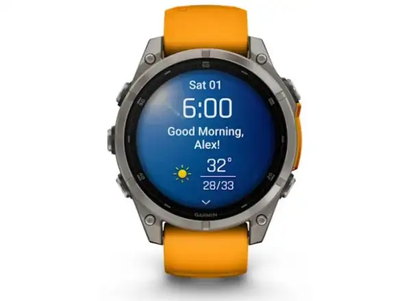 Garmin fenix 8 - 47 mm AMOLED Sapphire chytré hodinky Titanium Orange/Graphite