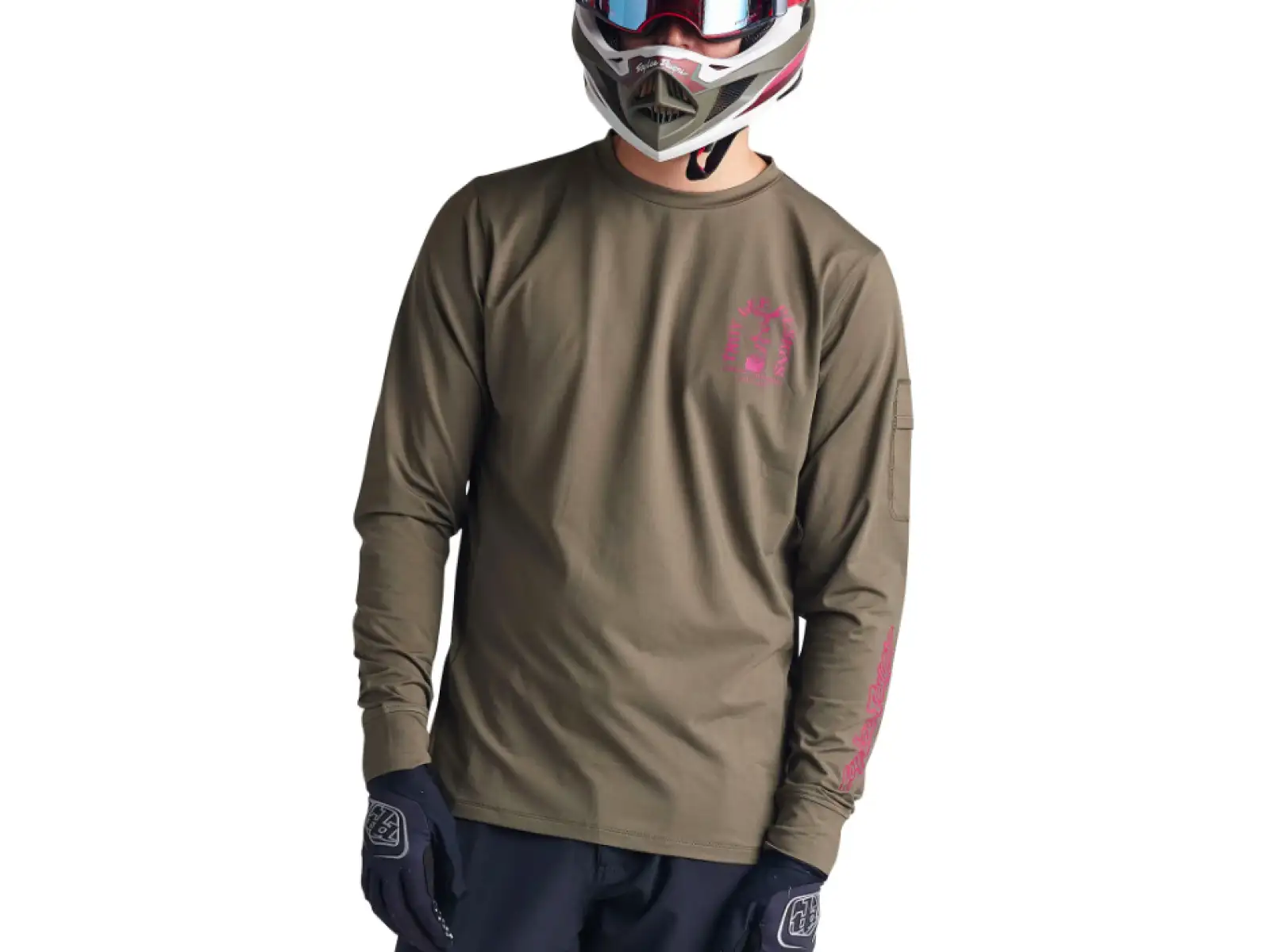 Troy Lee Designs Ruckus Ride Tee pánský dres dlouhý rukáv Fangs Olive