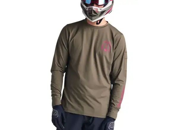 Troy Lee Designs Ruckus Ride Tee pánský dres dlouhý rukáv Fangs Olive