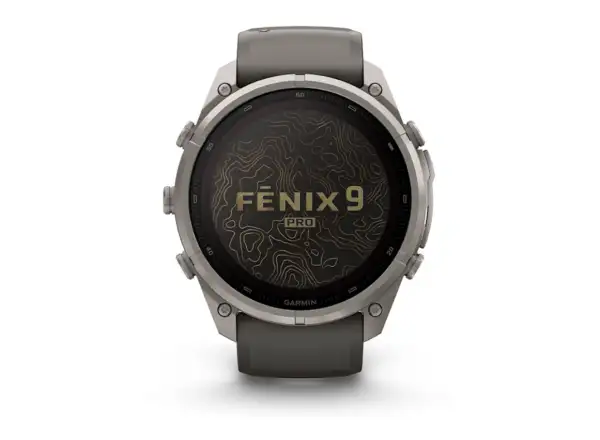 Garmin Fénix 9 Pro inReach Solar 51 mm chytré hodinky Titanium Pebble Gray/Silver Gray