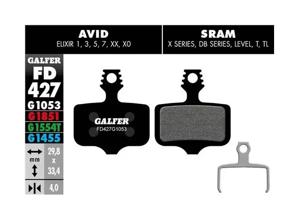 Galfer FD427 Standard G1053 brzdové destičky pro Avid/Sram