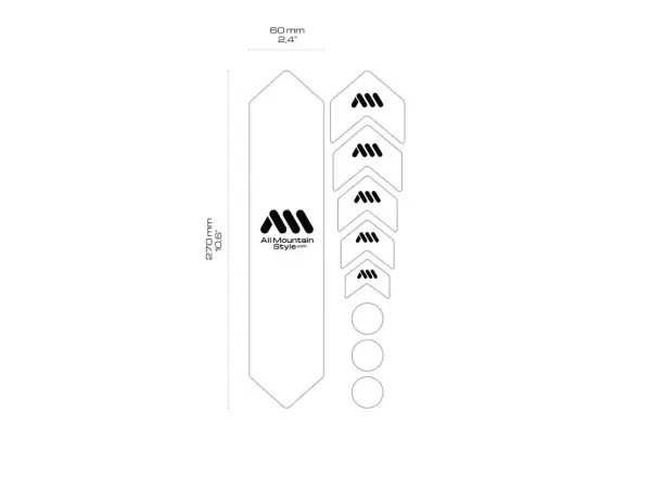 All Mountain Style ochranné polepy na rám basic Black/Silver