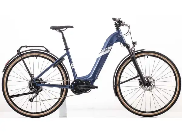 Rock Machine Crossride e400 krosové elektrokolo Gloss Metallic Navy/Silver