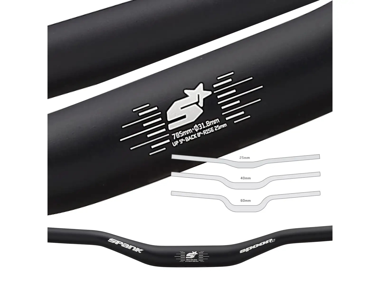 Spank Spoon 318 riser 40 mm alu řídítka černá - Nebaleno