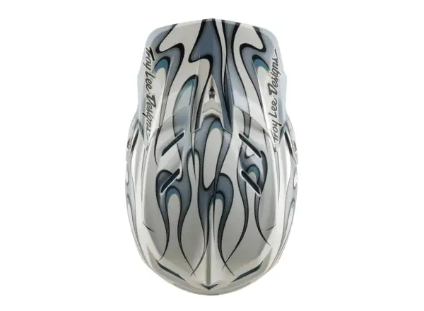 Troy Lee Designs D4 Composite MIPS přilba Torched white/Silver